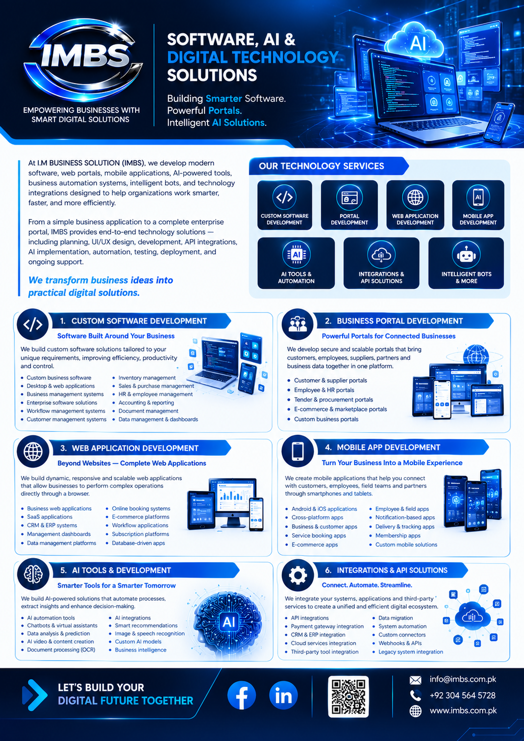 IMBS Business Solutions Brochure 23 — Software, AI & Digital Technology Solutions